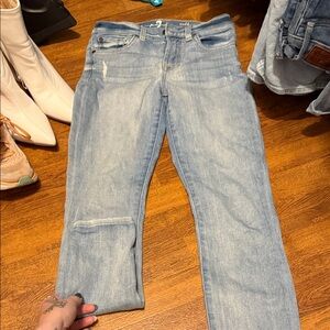 7 For All Mankind Light Blue Straight Leg Jeans